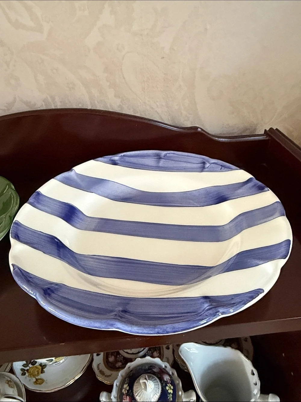 Italian hand made Striped Ceramic plate/ bowl